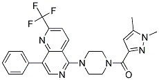 5-(4-[(1,5-DIMETHYL-1H-PYRAZOL-3-YL)CARBONYL]PIPERAZIN-1-YL)-8-PHENYL-2-(TRIFLUOROMETHYL)-1,6-NAPHTHYRIDINE Struktur