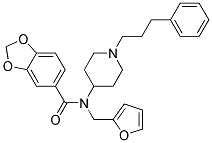 N-(2-FURYLMETHYL)-N-[1-(3-PHENYLPROPYL)PIPERIDIN-4-YL]-1,3-BENZODIOXOLE-5-CARBOXAMIDE Struktur