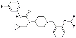 N-(CYCLOPROPYLMETHYL)-N-(1-[2-(DIFLUOROMETHOXY)BENZYL]PIPERIDIN-4-YL)-N'-(3-FLUOROPHENYL)UREA Struktur