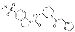 5-[(DIMETHYLAMINO)SULFONYL]-N-[1-(2-THIENYLACETYL)PIPERIDIN-3-YL]INDOLINE-1-CARBOXAMIDE Struktur