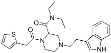 N,N-DIETHYL-4-[2-(1H-INDOL-3-YL)ETHYL]-1-(2-THIENYLACETYL)PIPERAZINE-2-CARBOXAMIDE Struktur