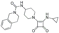 N-(1-[2-(CYCLOPROPYLAMINO)-3,4-DIOXOCYCLOBUT-1-EN-1-YL]PIPERIDIN-4-YL)-3,4-DIHYDROISOQUINOLINE-2(1H)-CARBOXAMIDE Struktur