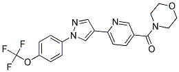 4-[(6-(1-[4-(TRIFLUOROMETHOXY)PHENYL]-1H-PYRAZOL-4-YL)PYRIDIN-3-YL)CARBONYL]MORPHOLINE Struktur