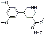 METHYL 5-(3,5-DIMETHOXYPHENYL)PIPERIDINE-3-CARBOXYLATE HYDROCHLORIDE Struktur