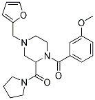 4-(2-FURYLMETHYL)-1-(3-METHOXYBENZOYL)-2-(PYRROLIDIN-1-YLCARBONYL)PIPERAZINE Struktur