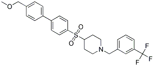 4-([4'-(METHOXYMETHYL)BIPHENYL-4-YL]SULFONYL)-1-[3-(TRIFLUOROMETHYL)BENZYL]PIPERIDINE Struktur