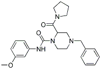 4-BENZYL-N-(3-METHOXYPHENYL)-2-(PYRROLIDIN-1-YLCARBONYL)PIPERAZINE-1-CARBOXAMIDE Struktur