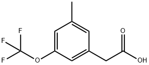 3-METHYL-5-(TRIFLUOROMETHOXY)PHENYLACETIC ACID Struktur