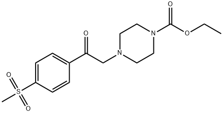 ETHYL 4-(2-[4-(METHYLSULFONYL)PHENYL]-2-OXOETHYL)TETRAHYDRO-1(2H)-PYRAZINECARBOXYLATE Struktur