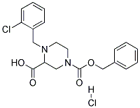 4-(2-CHLORO-BENZYL)-PIPERAZINE-1,3-DICARBOXYLIC ACID 1-BENZYL ESTER HYDROCHLORIDE Struktur