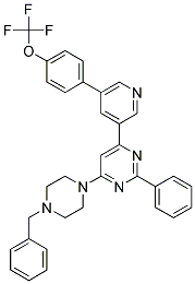 4-(4-BENZYL-PIPERAZIN-1-YL)-2-PHENYL-6-[5-(4-TRIFLUOROMETHOXY-PHENYL)-PYRIDIN-3-YL]-PYRIMIDINE Struktur