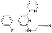 3-([6-(2-FLUOROPHENYL)-2-PYRIDIN-2-YLPYRIMIDIN-4-YL]AMINO)PROPANENITRILE Struktur