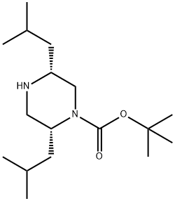 (2R,5R)-2,5-DIISOBUTYL-PIPERAZINE-1-CARBOXYLIC ACID TERT-BUTYL ESTER Struktur