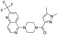 5-(4-[(1,5-DIMETHYL-1H-PYRAZOL-3-YL)CARBONYL]PIPERAZIN-1-YL)-2-(TRIFLUOROMETHYL)-1,6-NAPHTHYRIDINE Struktur