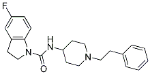 5-FLUORO-N-[1-(2-PHENYLETHYL)PIPERIDIN-4-YL]INDOLINE-1-CARBOXAMIDE Struktur