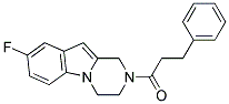 8-FLUORO-2-(3-PHENYLPROPANOYL)-1,2,3,4-TETRAHYDROPYRAZINO[1,2-A]INDOLE Struktur