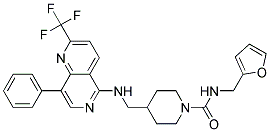 N-(2-FURYLMETHYL)-4-(([8-PHENYL-2-(TRIFLUOROMETHYL)-1,6-NAPHTHYRIDIN-5-YL]AMINO)METHYL)PIPERIDINE-1-CARBOXAMIDE Struktur