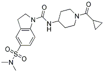 N-[1-(CYCLOPROPYLCARBONYL)PIPERIDIN-4-YL]-5-[(DIMETHYLAMINO)SULFONYL]INDOLINE-1-CARBOXAMIDE Struktur