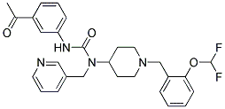 N'-(3-ACETYLPHENYL)-N-(1-[2-(DIFLUOROMETHOXY)BENZYL]PIPERIDIN-4-YL)-N-(PYRIDIN-3-YLMETHYL)UREA Struktur