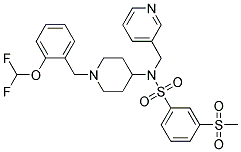 N-(1-[2-(DIFLUOROMETHOXY)BENZYL]PIPERIDIN-4-YL)-3-(METHYLSULFONYL)-N-(PYRIDIN-3-YLMETHYL)BENZENESULFONAMIDE Struktur