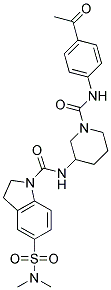 N-(1-([(4-ACETYLPHENYL)AMINO]CARBONYL)PIPERIDIN-3-YL)-5-[(DIMETHYLAMINO)SULFONYL]INDOLINE-1-CARBOXAMIDE Struktur