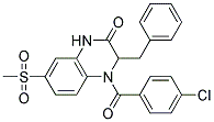 3-BENZYL-4-(4-CHLOROBENZOYL)-7-(METHYLSULFONYL)-3,4-DIHYDROQUINOXALIN-2(1H)-ONE Struktur