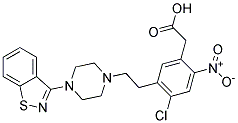 {5-[2-(4-BENZO[D]ISOTHIAZOL-3-YL-PIPERAZIN-1-YL)-ETHYL]-4-CHLORO-2-NITRO-PHENYL}-ACETIC ACID Struktur