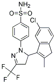 4-[5-(6-CHLORO-2-METHYL-3H-INDEN-1-YL)-3-TRIFLUOROMETHYL-4,5-DIHYDRO-PYRAZOL-1-YL]-BENZENESULFONAMIDE Struktur