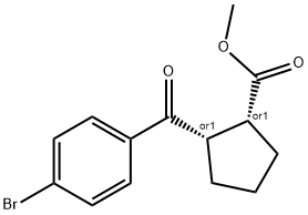 (+/-)-CIS-2-(4-BROMO-BENZOYL)-CYCLOPENTANECARBOXYLIC ACID METHYL ESTER Struktur