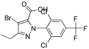 4-BROMO-1-[2,6-DICHLORO-4-(TRIFLUOROMETHYL)PHENYL]-3-ETHYL-1H-PYRAZOLE-5-CARBOXYLIC ACID Struktur