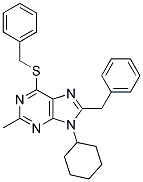 8-BENZYL-6-(BENZYLTHIO)-9-CYCLOHEXYL-2-METHYL-9H-PURINE Struktur