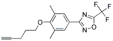 5-(TRIFLUOROMETHYL)-3-(3,5-DIMETHYL-4-(PENT-4-YNYLOXY)PHENYL)-1,2,4-OXADIAZOLE Struktur