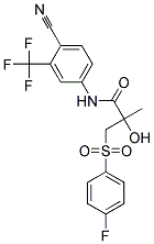 4-CYANO-3-TRIFLUOROMETHYL-N-(3-P-FLUOROPHENYLSULFONYL-2-HYDROXY-2-METHYLPROPIONYL)ANILINE Struktur