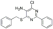 4-(BENZYLTHIO)-6-CHLORO-2-PHENYLPYRIMIDIN-5-AMINE Struktur