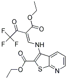 ETHYL 3-{[2-(ETHOXYCARBONYL)-4,4,4-TRIFLUORO-3-OXOBUT-1-ENYL]AMINO}THIENO[2 ,3-B]PYRIDINE-2-CARBOXYLATE Struktur