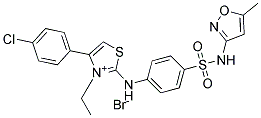 4-(4-CHLOROPHENYL)-3-ETHYL-2-(4-{[(5-METHYLISOXAZOL-3-YL)AMINO]SULFONYL}ANI LINO)-1,3-THIAZOL-3-IUM BROMIDE Struktur