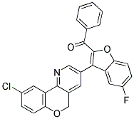 [3-(9-CHLORO-5H-CHROMENO[4,3-B]PYRIDIN-3-YL)-5-FLUORO-1-BENZOFURAN-2-YL](PHENYL)METHANONE Struktur