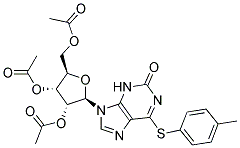 6-[(4-METHYLPHENYL)THIO]-2-OXO-9-(2',3',5'-TRI-O-ACETYL-B-D-RIBOFURANOSYL)-2,3-DIHYDROPURINE Struktur