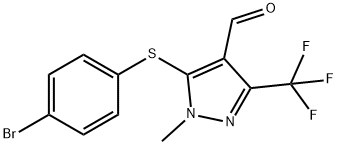 5-(4-BROMOPHENYLTHIO)-1-METHYL-3-(TRIFLUOROMETHYL)-1H-PYRAZOLE-4-CARBOXALDEHYD Struktur