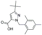 3-tert-Butyl-1-(2,4,6-trimethylbenzyl)-1H-pyrazole-5-carboxylic acid Struktur