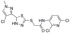 N1-(2,6-dichloro-3-pyridyl)-2-{[5-(4-chloro-1-methyl-1H-pyrazol-3-yl)-4,5-dihydro-1,3,4-thiadiazol-2-yl]thio}acetamide Struktur