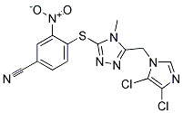 4-({5-[(4,5-dichloro-1H-imidazol-1-yl)methyl]-4-methyl-4H-1,2,4-triazol-3-yl}thio)-3-nitrobenzonitrile Struktur