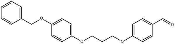 4-{3-[4-(Benzyloxy)phenoxy]propoxy}benzaldehyde Struktur