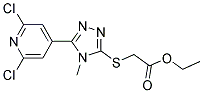 Ethyl 2-{[5-(2,6-dichloropyridin-4-yl)-4-methyl-4H-1,2,4-triazol-3-yl]thio}acetate Struktur