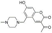 3-ACETYL-5-(N'-METHYLPIPERAZINYLMETHY)-7-HYDROXY-COUMARIN Struktur