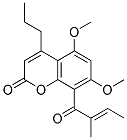 5,7-DIMETHOXY-8-((E)-2-METHYL-BUT-2-ENOYL)-4-PROPYL-CHROMEN-2-ONE Struktur