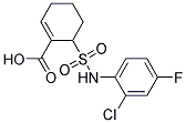 6-(2-CHLORO-4-FLUORO-PHENYLSULFAMOYL)-CYCLOHEX-1-ENECARBOXYLIC ACID Struktur