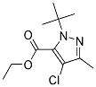 4-CHLORO-1-(1,1-DIMETHYLETHYL)-3-METHYL-1H-PYRAZOLE-5-CARBOXYLIC ACID ETHYL ESTER Struktur