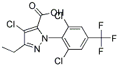 4-CHLORO-1-[2,6-DICHLORO-4-(TRIFLUOROMETHYL)PHENYL]-3-ETHYL-1H-PYRAZOLE-5-CARBOXYLIC ACID Struktur