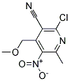 6-chloro-5-cyano-4-methoxymethyl-2-methyl-3-nitropyridine Struktur